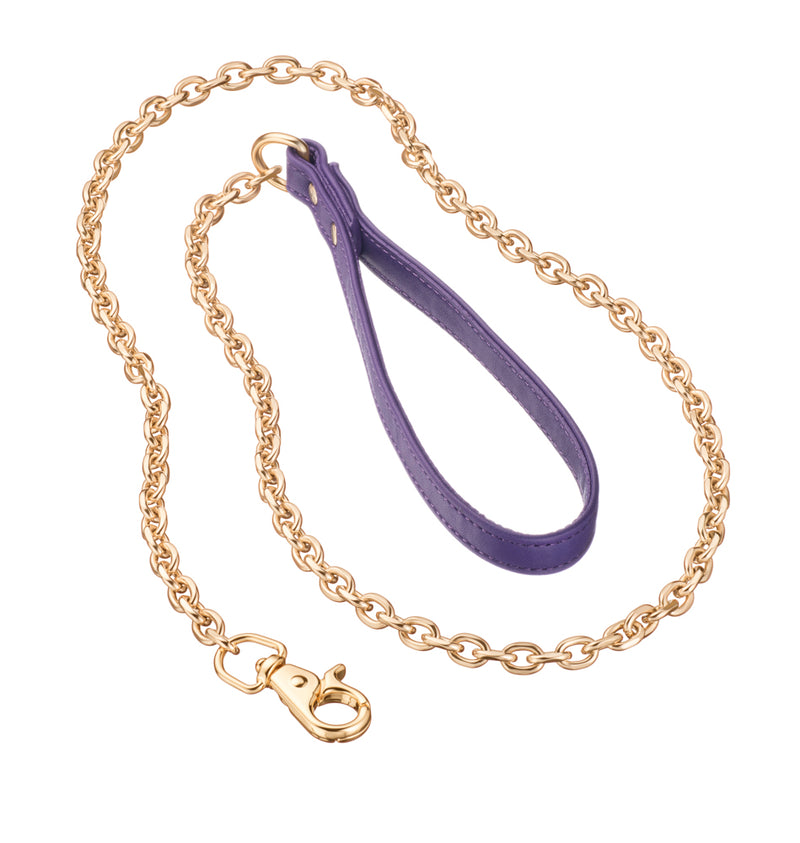 Recollier Violet Leash with Gold Chain