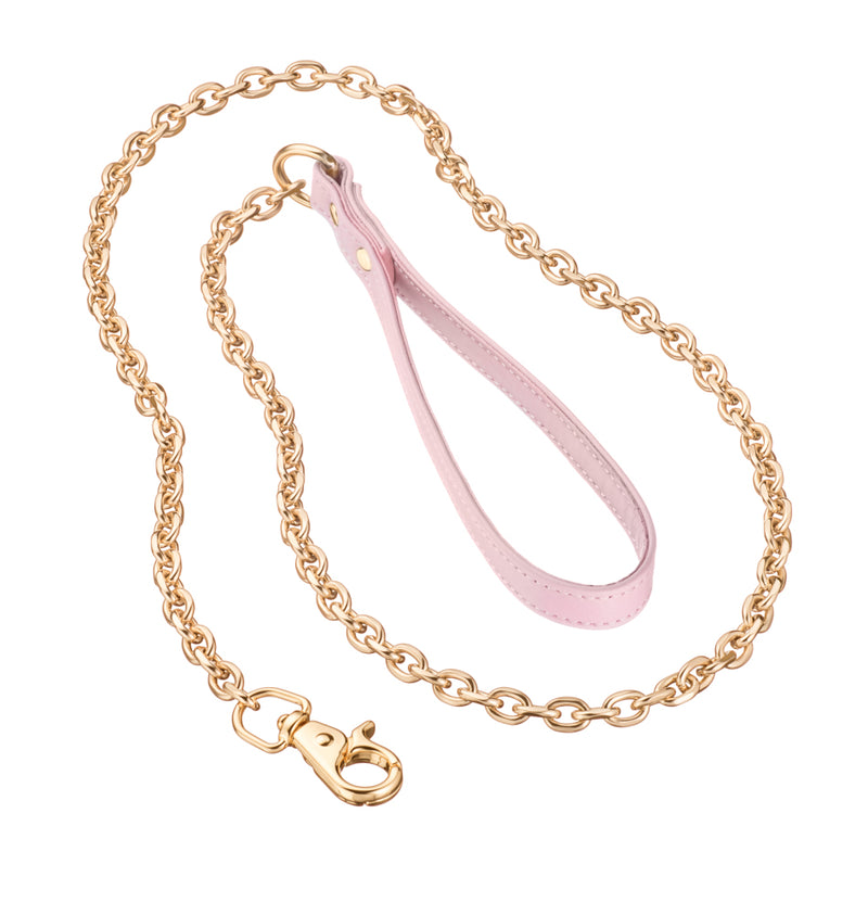 Recollier Pink Leash with Gold Chain