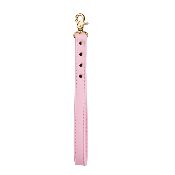 pink short leather leash