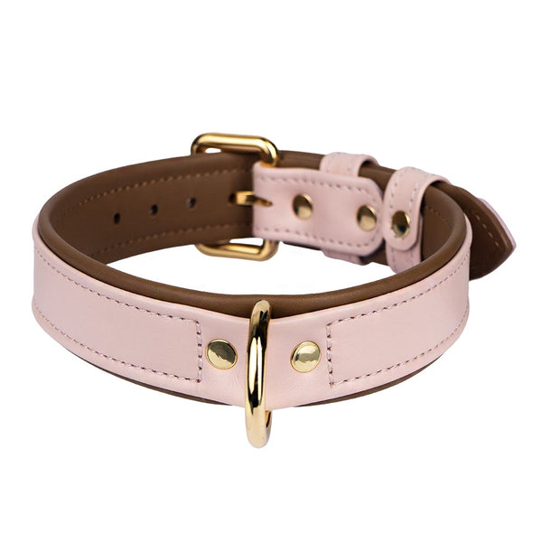 Leather Lotus-Caramel Dog Collar