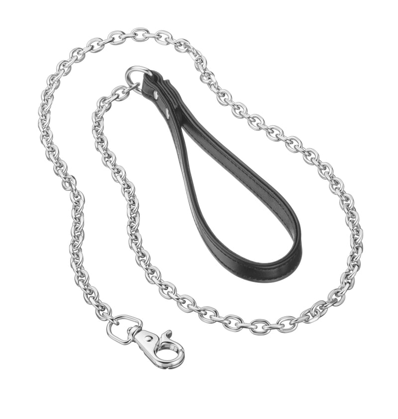 Recollier Black Leash with Silver Chain