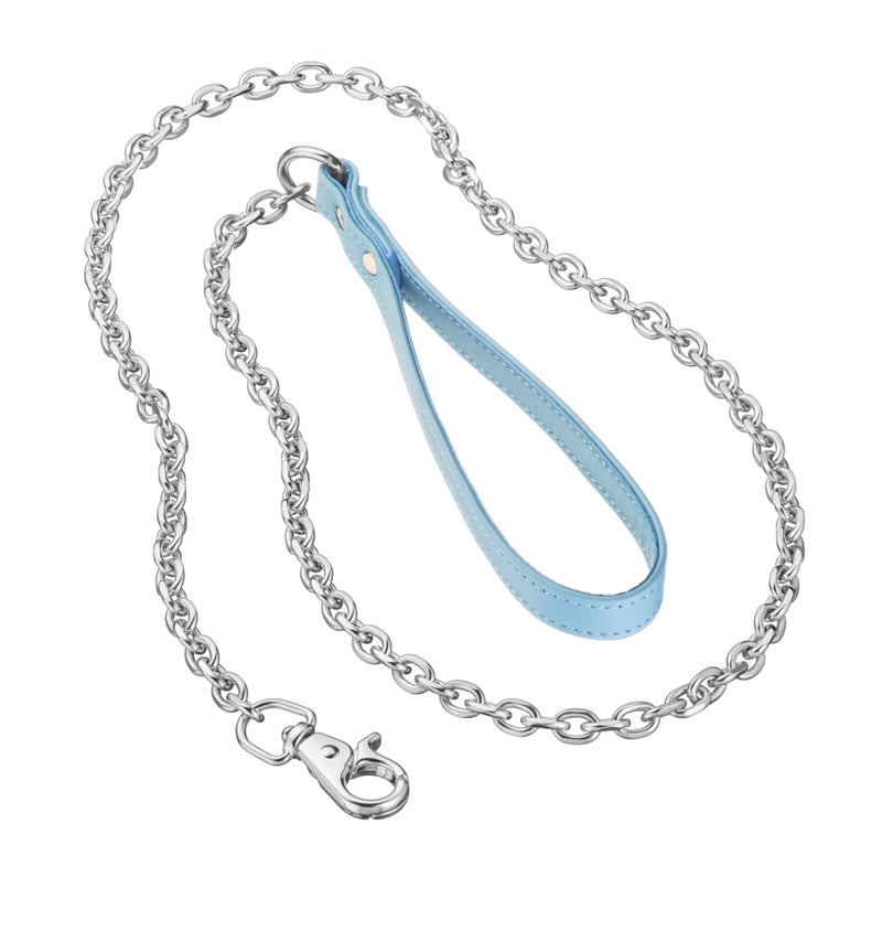 Recollier Light Blue Leash with Silver Chain