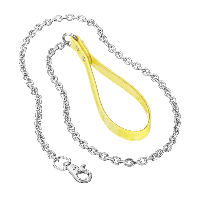 Recollier Yellow Neon Leash with Silver Chain
