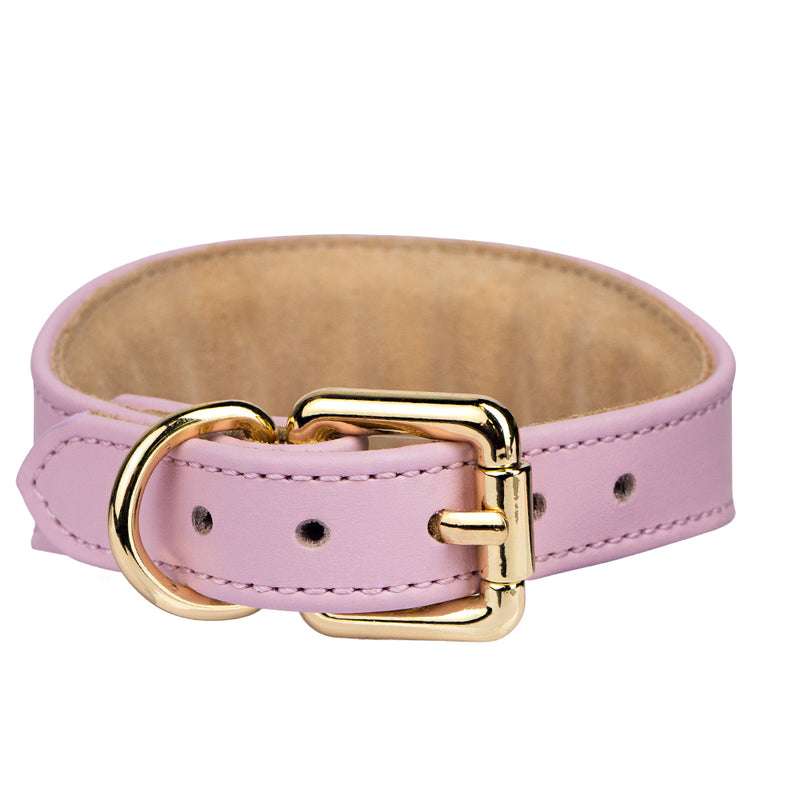 Lurcher Leather Сollar soft Pink with Gold Hardware