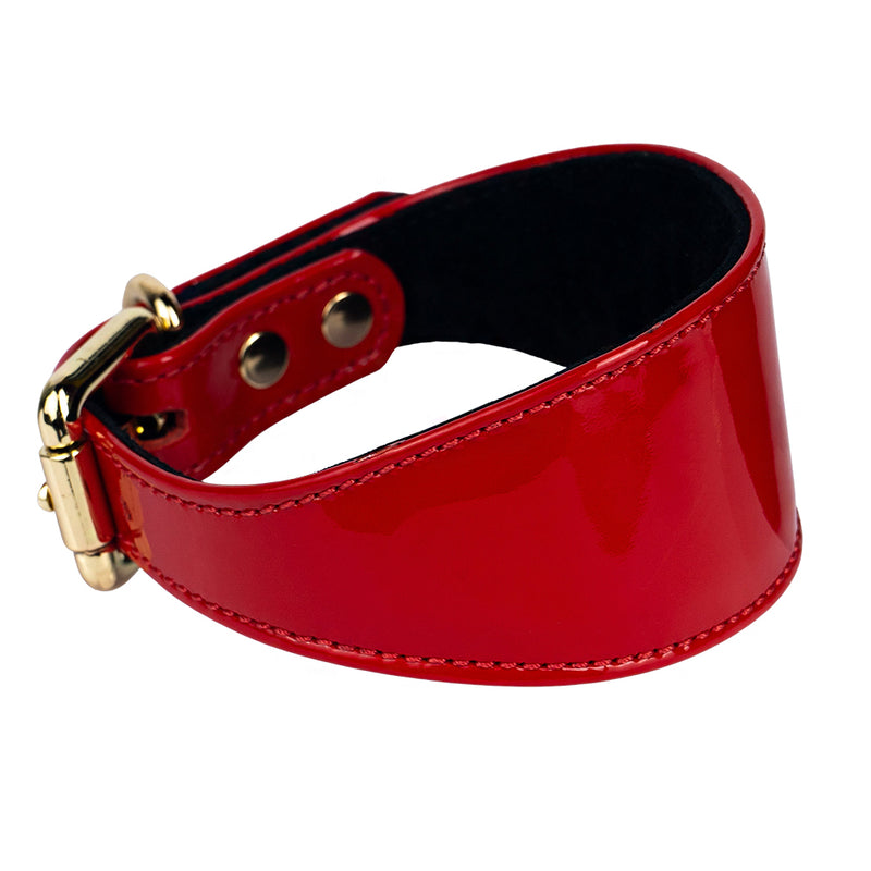 Lurcher Leather Сollar soft Red Patent