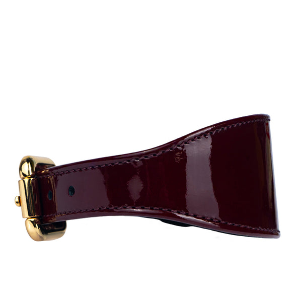 Lurcher Leather Сollar soft Burgundy Patent side view