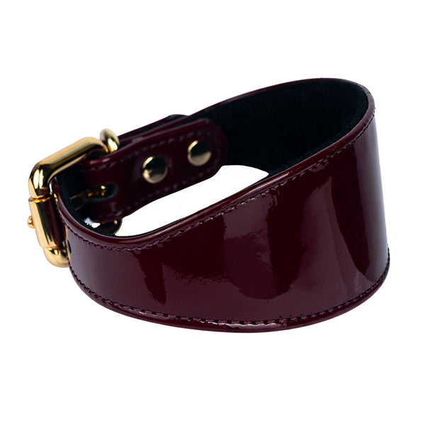Lurcher Leather Сollar soft Burgundy Patent