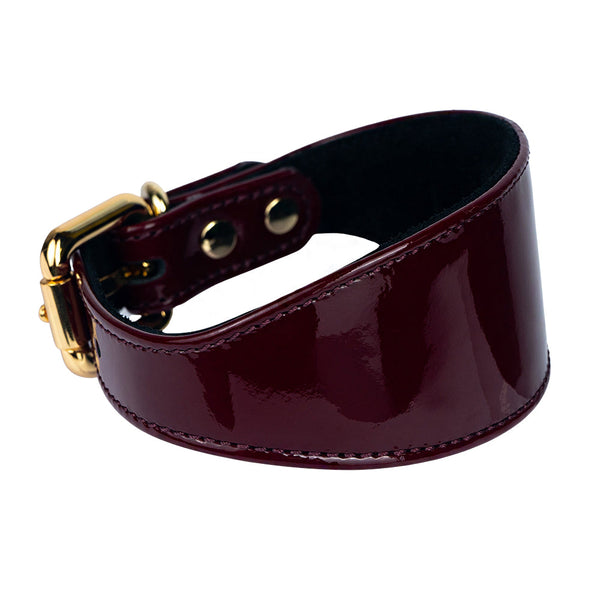 Lurcher Leather Сollar soft Burgundy Patent