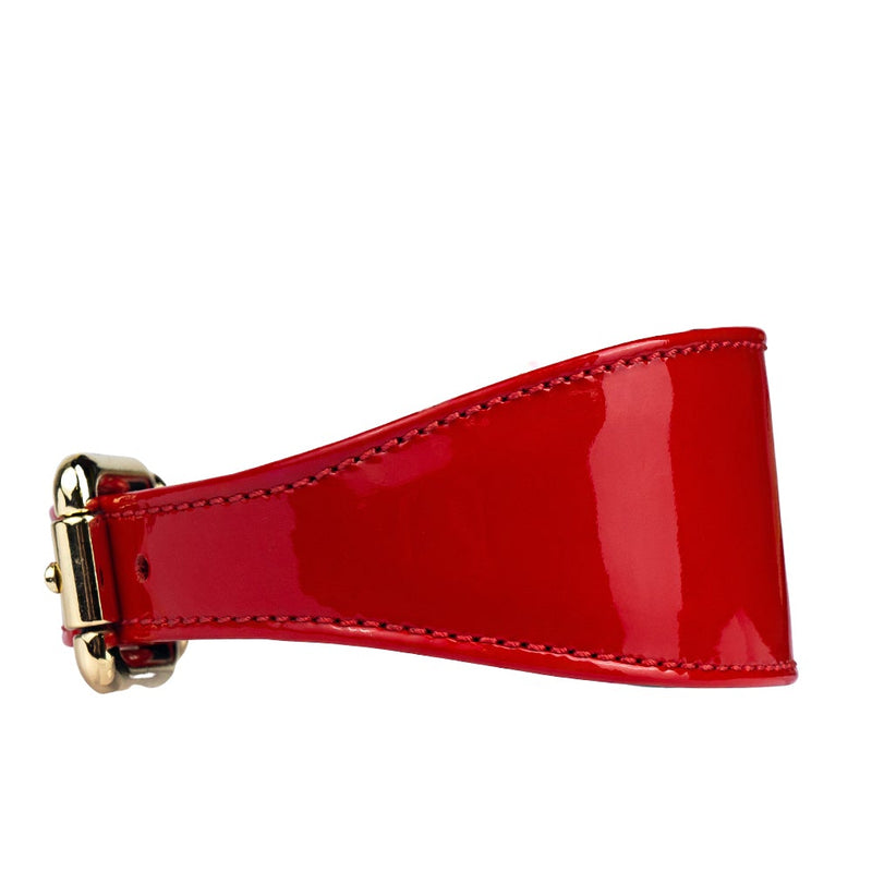 Lurcher Leather Сollar soft Red Patent side view