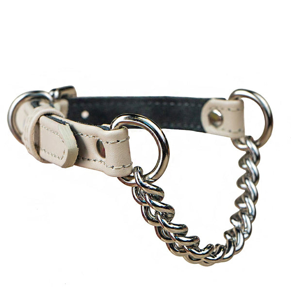 Beige collar with chain