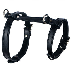 Black Leather Dog Harness