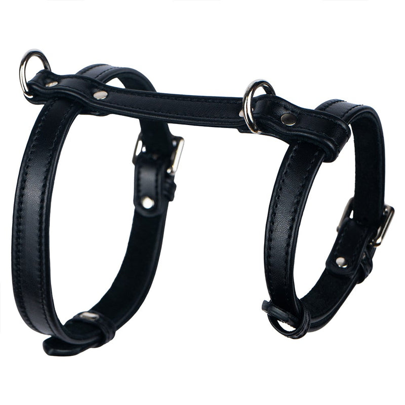 Black Leather Dog Harness