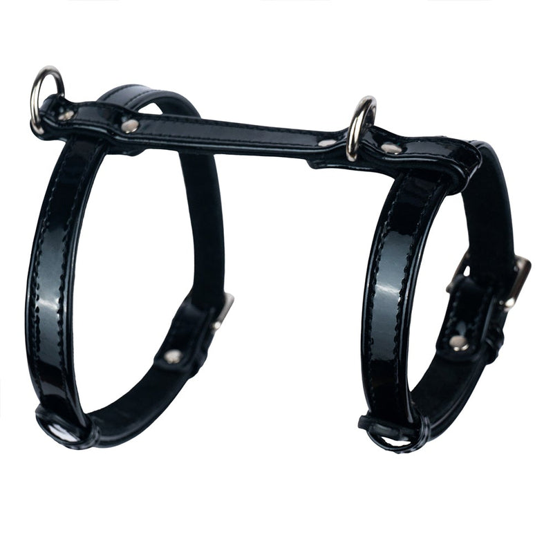 Black Patent Leather Dog Harness