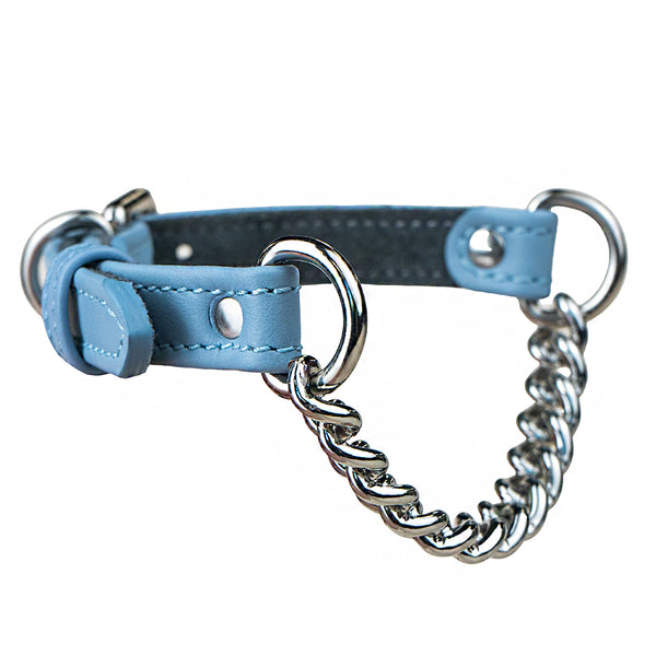 Light Blue collar with chain