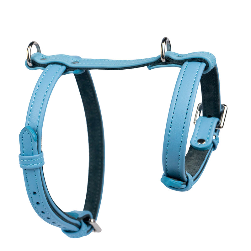 Blue Leather Dog Harness Another View
