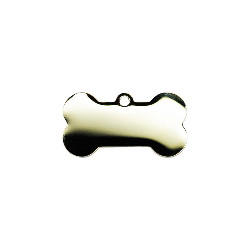 Dog Tag Bone Gold with Collar