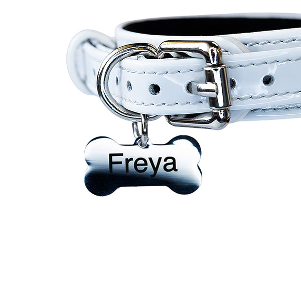 Dog Tag Bone Silver with Name Freya
