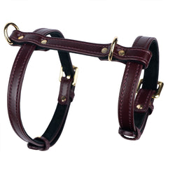 Burgundy Leather Dog Harness