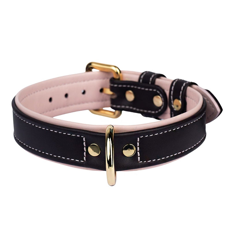 Leather Dark Chocolate-Lotus Dog Collar