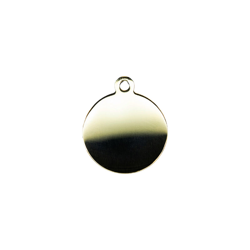Dog Tag Circle Gold