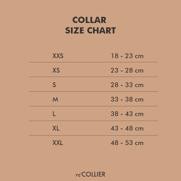 recollier dog collar size chart