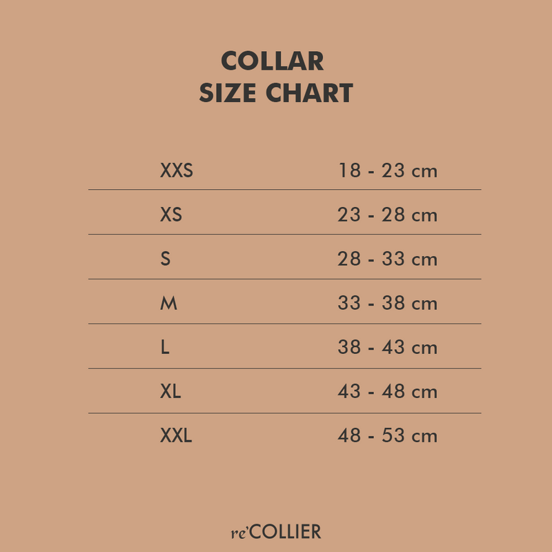 recollier dog collar size chart