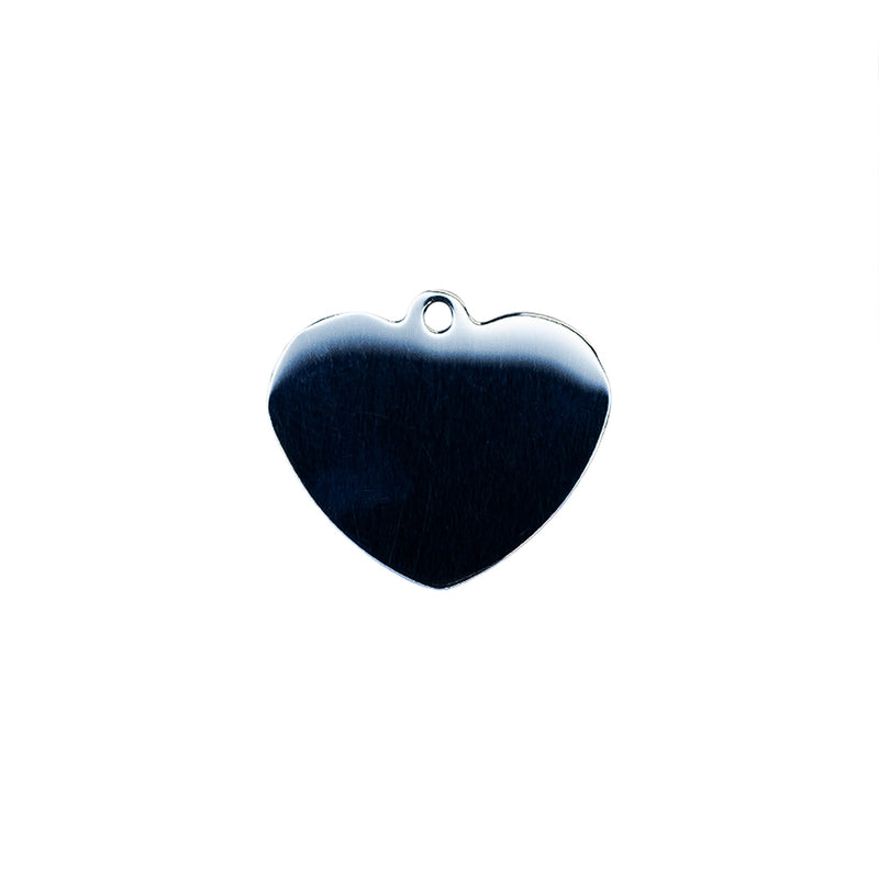 Dog Tag Heart Silver