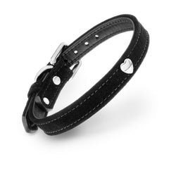 Velvet Black Collar Shadow with Metal Heart