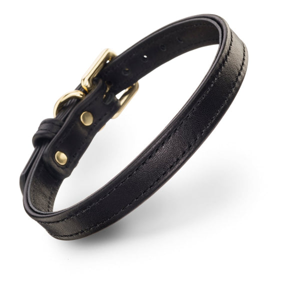 Dog Collar Leather Black