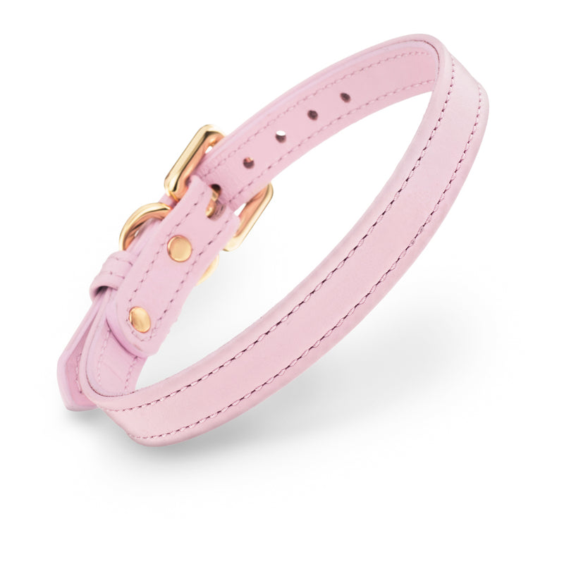 Dog Leather Pink Collar