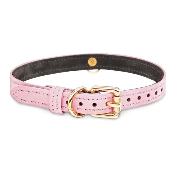 Dog Pink Collar with Metal Ring Another Side