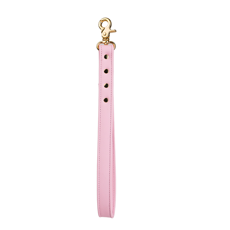 pink short leather leash