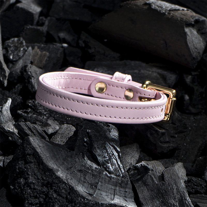 Leather Pink Collar on Black Coals Another Side