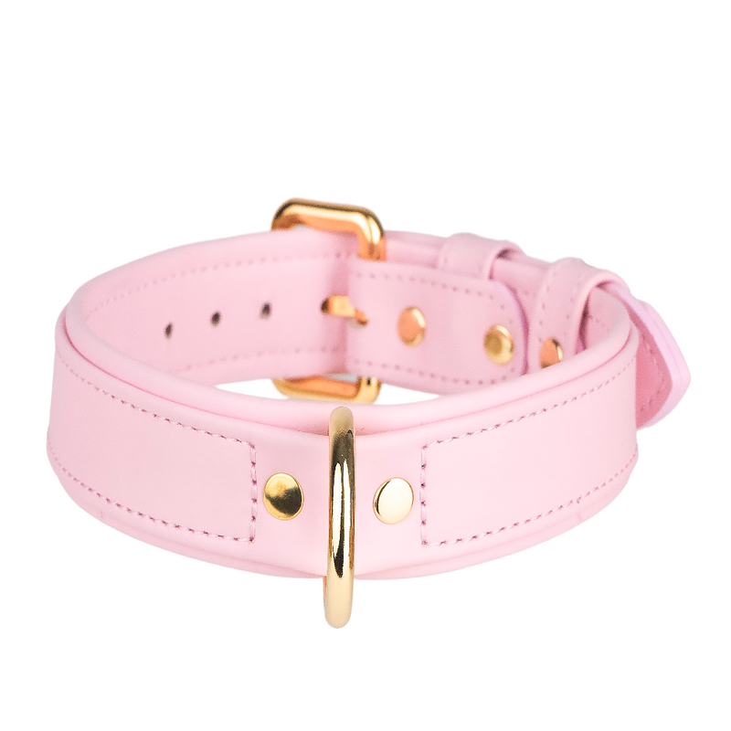 Leather Pink Dog Collar