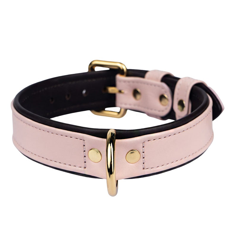 Leather Lotus-Dark Chocolate Dog Collar
