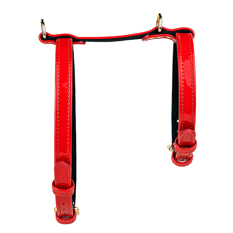 Red Leather Dog Harness Side View