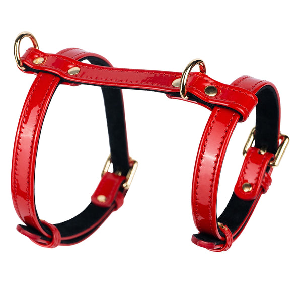 Red Leather Dog Harness