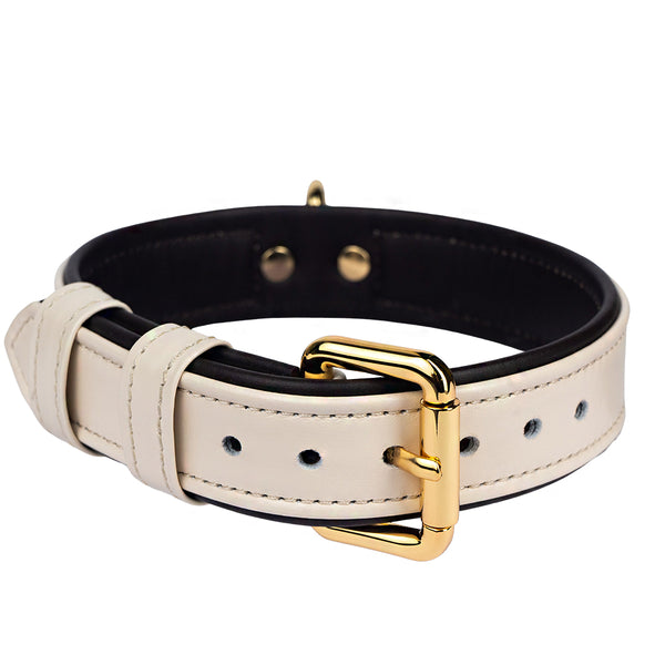 Beige-Dark Chocolate Pet Collar