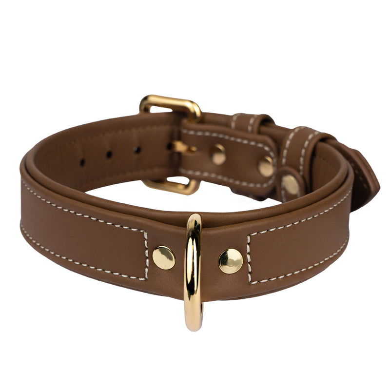 Leather Caramel Dog Collar