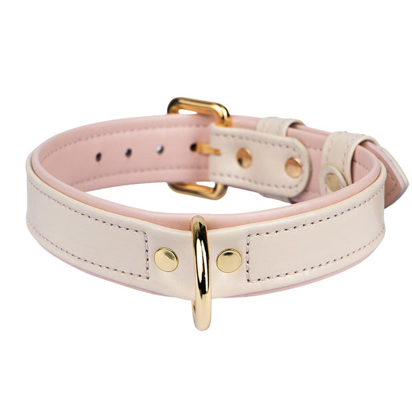 Leather Beige-Lotus Dog Collar